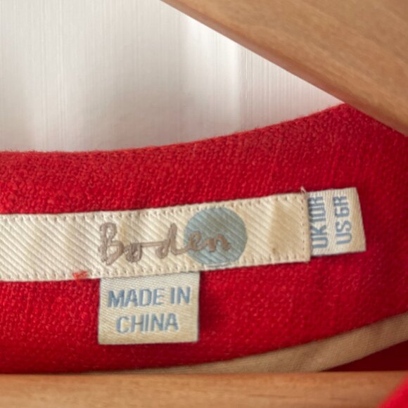 Boden Burnt Orange/Red Shift Dress Lined and with Pockets Size 6 - Picture 4 of 5